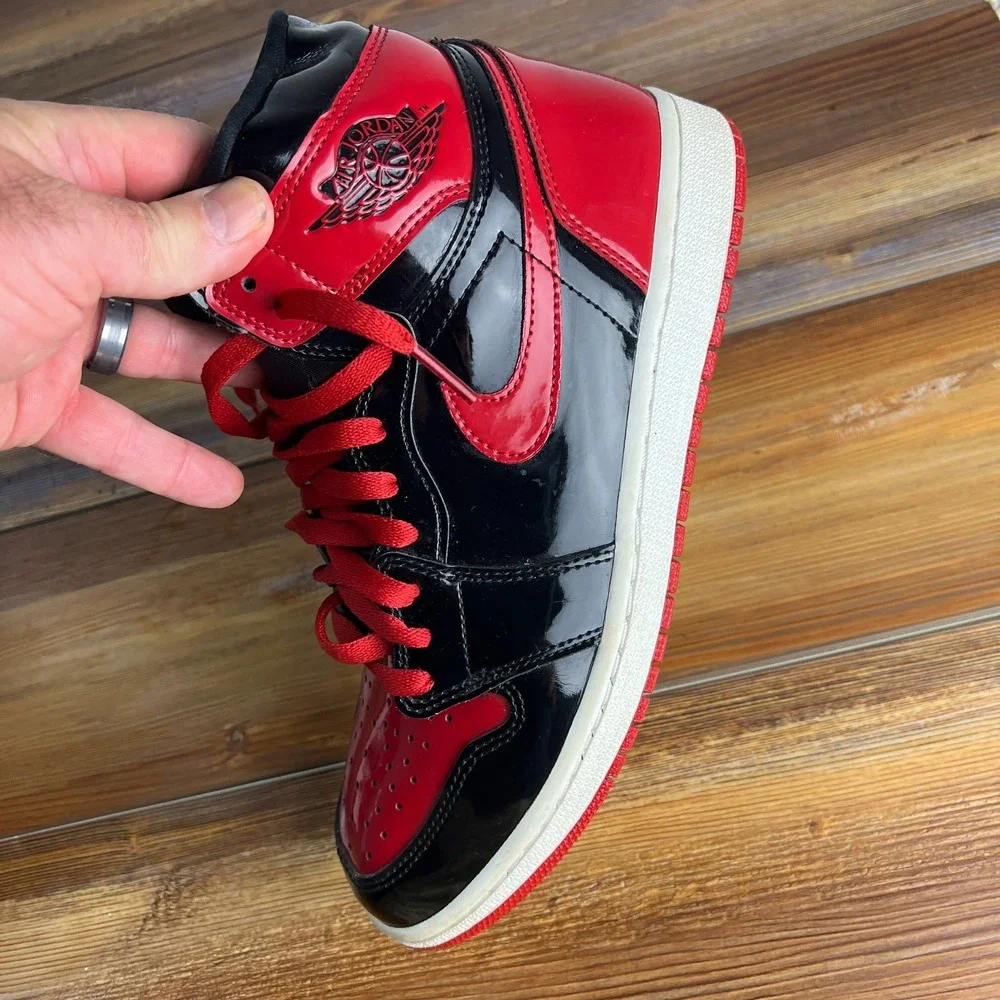 Air Jordan 1 High OG Patent Bred Men's Size 9.5 555088-063 Used No Box